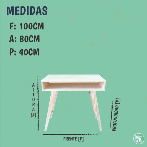 Imagen 2 de 4 de Mesa Escritorio Nordico 100 Mundopino