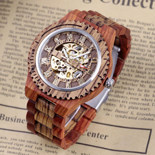 Reloj De Madera Con Cuerda Automática Dentily Para Hombre