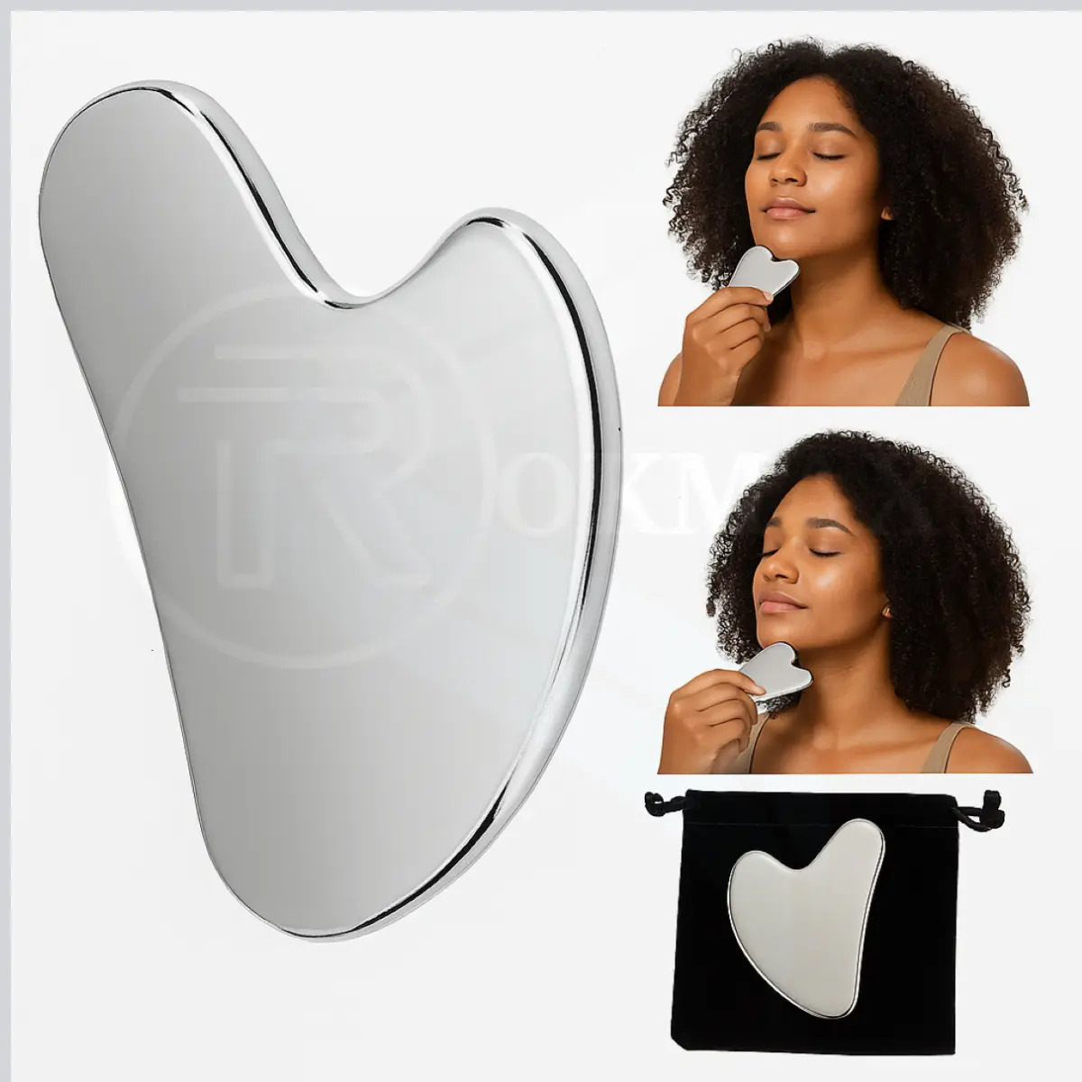 Guasha Placa De Massagem, Raspagem De Aço Inox drenagem linfática skincare raspagem anti-idade fisio