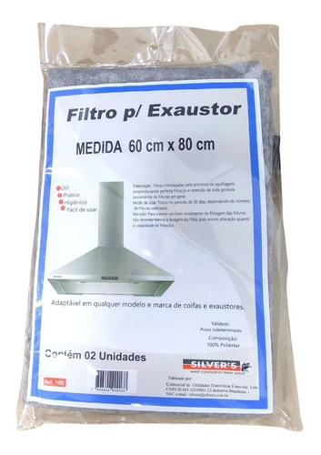 Imagem 2 de 5 de Filtro Para Exaustor Universal Suggar E Coifas 60x80-2 Und