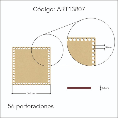 4pzs Bases 20cm Mdf Natural Trapillo Crochet Tejer Art13700