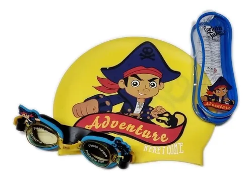 Set X3 Natación Gorro Silicona + Gafas Niños Disney