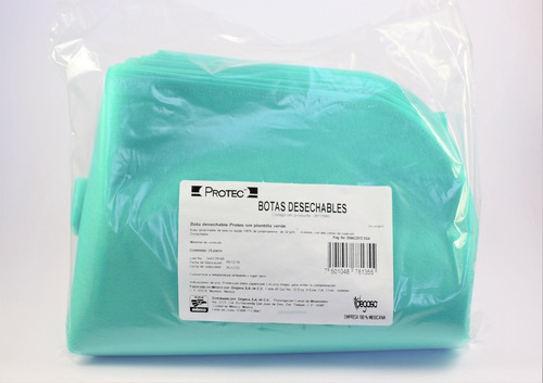 Bota P/ Cirujano Protec Desechable Sin Plantilla C/ 25 Pares Verde Tamaño Estandar