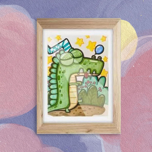 Marcos De Ilustraciones Para Niños, 100 Color Madera