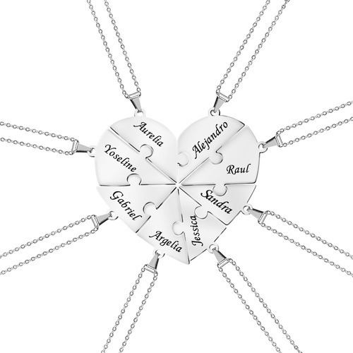 Z Collar De Rompecabezas De Corazón Para Familia/amigos