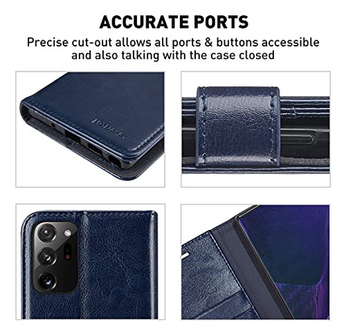 Funda Cartera Para Galaxy Note 20 Ultra 5g Azul 6.9 PuLG Pie