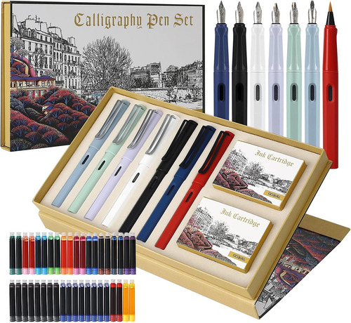 Juego De Pluma Estilográfica De Caligrafía Gc Quill, 7 Con P