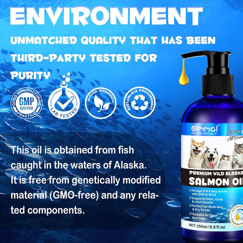Aceite De Salmon De Alaska Para Perros Y Gatos Omega 3 Y 6