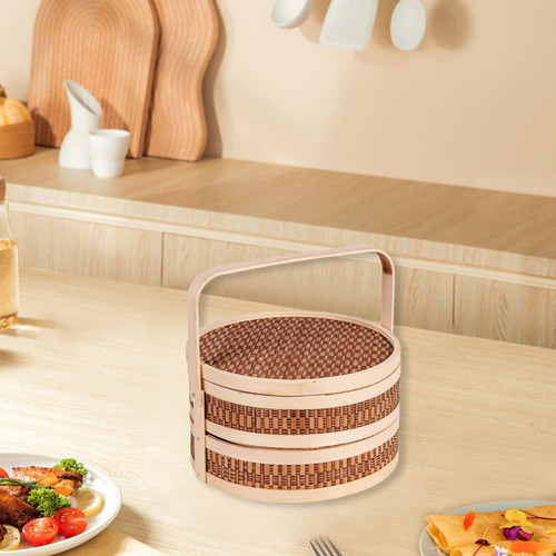Cesta De Bambu Para Pastelaria, Camada Dupla, Cesta De ,