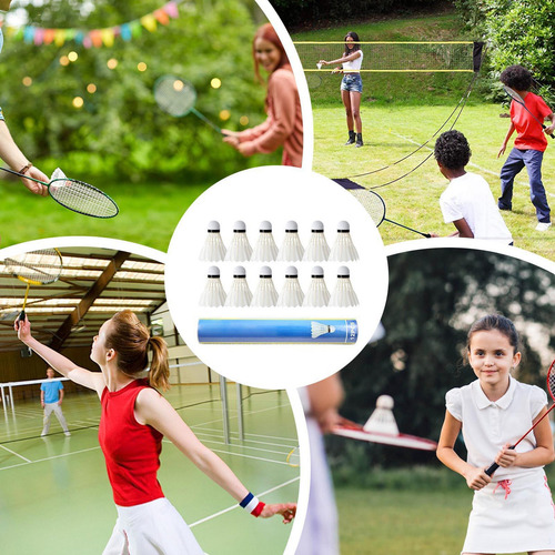 Volantes Feather Para Bádminton, 12 Unidades, Plumas De Espu
