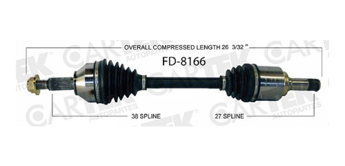 Flecha Izq Completa Homocinetica Ford Flex 2009-2010