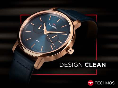 Relógio Technos Masculino Executive 6p25bs/2a Rose Couro Nf