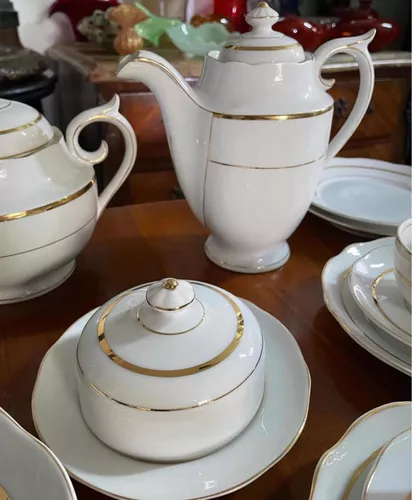 maravilhoso aparelho café porcelana mauá dec.ouro18k,déc.60