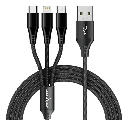 Cable Usb 3 En 1, Usb A Usb C, Micro Usb, Lightning 1 Metro