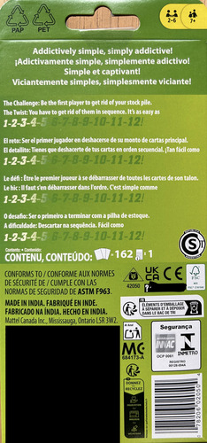 Juego De Cartas Skip Bo Juego De Mesa Uno Mattel