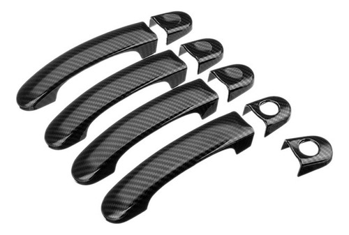 Juego De 9 Fundas De Manijas De Puerta Cromadas Abs Para Tra
