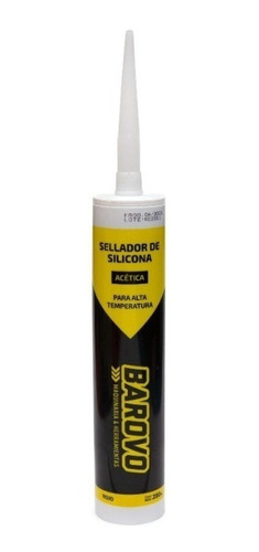 Sellador De Silicona Acética Alta Temperatura 280ml Barovo