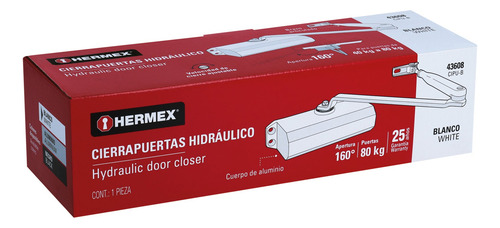 Cierrapuertas Hidráulico Color Blanco, Hermex Cipu-b