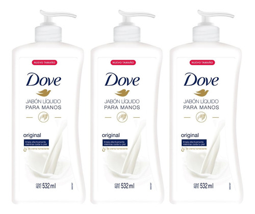 3 Jabón Líquido Dove Para Manos 532ml