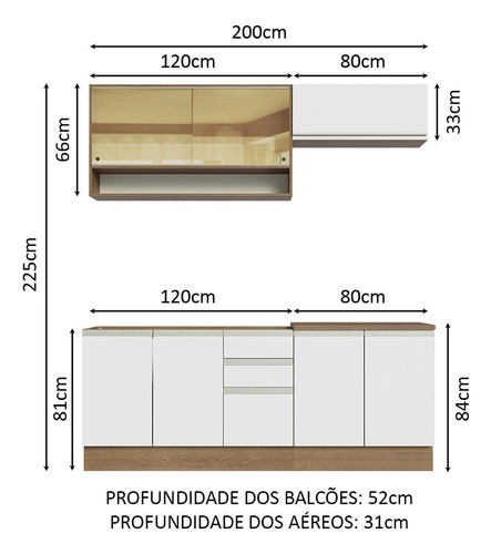 Cocina Integral 200cmglamy Madesa 03