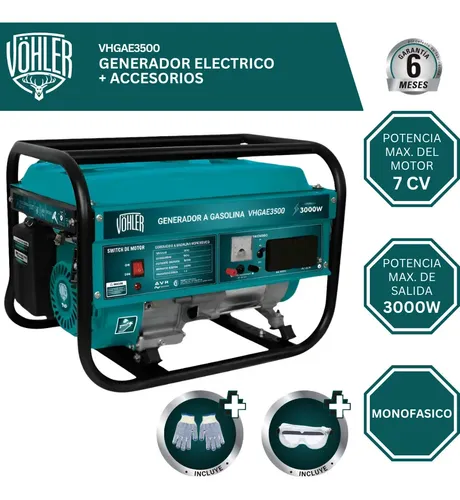 Generador Portátil Nafta Vohler VHGAE3500 3000W Monofásico 220V