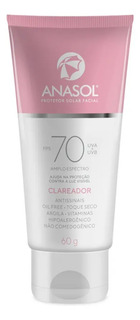Anasol Protetor Solar Facial Fps70 - Clareador - 60g