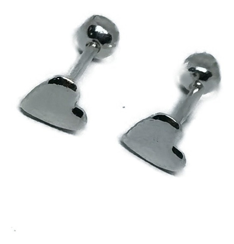 Aretes De Corazon Mini 3 Mm De Plata 925+broquel Bb1