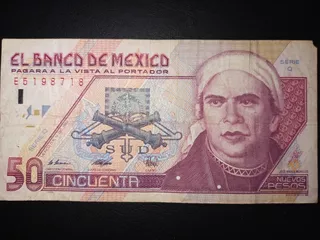 Billete 50 Nuevos Pesos, Circulado, Año 1992