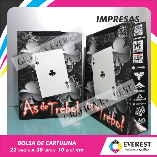 Bolsas De Cartulina 22x30x10 X 250u Impresas Offset 1 Color