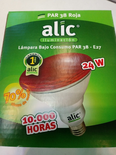 Imagen 1 de 1 de Lampara Par38 Bajo Consumo 24w Roja