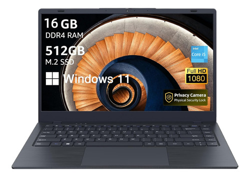 Ultrabook  Yinkuu CoreBook gris 15.6", Intel Core i5 1035G4  16GB de RAM 512GB SSD, Intel Iris Plus Graphics 60 Hz 1920x1080px Windows 11 Pro