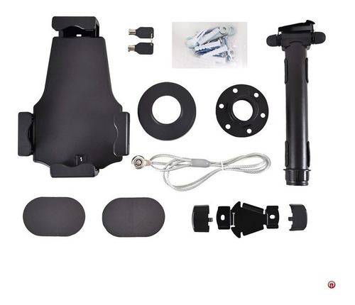 Soporte Fijo Seguridad Para iPad Tablet Chicote Acero Llave
