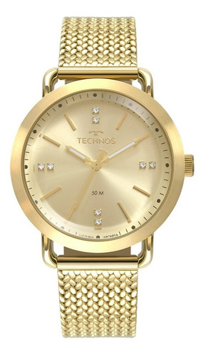 Relógio Dourado Feminino Technos 2036mmc/4x