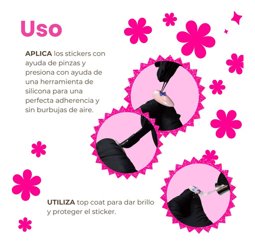 Stickers/pegatinas Para Uñas De Barbie 3 Plantillas +200pz
