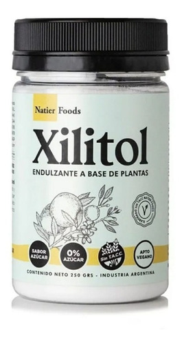 Xilitol Natier 250gr Apto Diabeticos Dietas Keto Apto Vegano