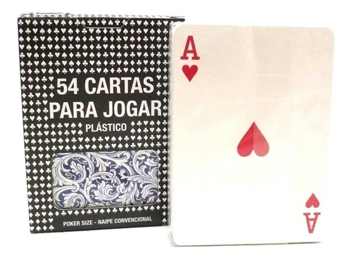 Baralho Plastico Copag 54 Cartas Para Jogar Poker Truco Azul