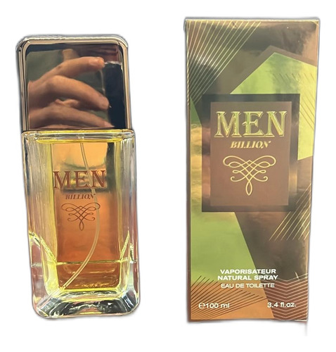 Perfume Marca Km2 Para Hombre Men Billion Cafe Y Dorado