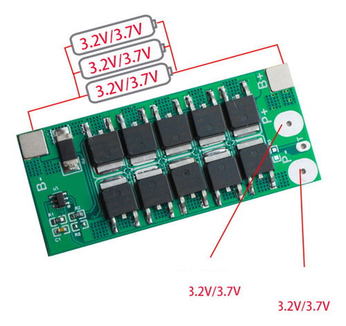Placa De Protección De Puerto Común Bms Lifepo4 6.4v 18650 2