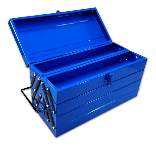 Imagen 2 de 3 de Caja de herramientas EFM Metalúrgica N°8 de metal 204mm x 450mm x 243mm azul