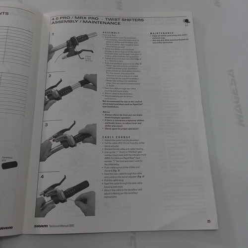 Catalogo Sram 2003 Thecnical Manual Mtb Components 64 Pág (Usado)