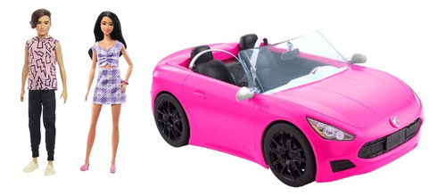 Pack Barbie Paseo Auto + Barbie + Ken Mattel