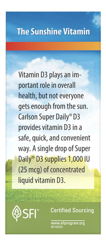 Carlson Labs Super Daily Vitamina D3 1000 Ui 10.3 Ml Sabor N/a