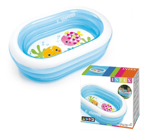 Piscina Inflable Intex 3 Aros Ovalada My Sea Friends 57482