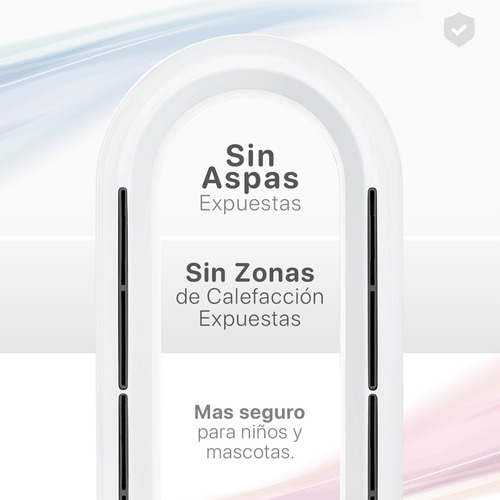 Ventilador Calentador Sin Aspas 2 en 1 Esquimal, Silencioso / Portátil (Plateado - Blanco)