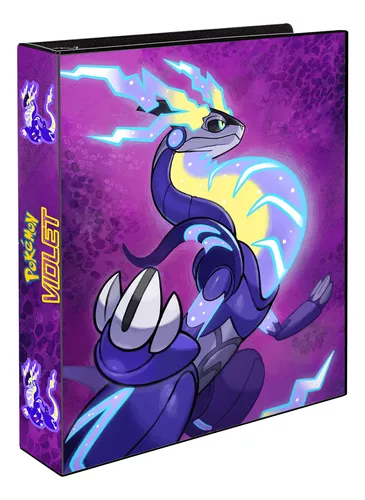 Pasta Fichário Álbum Pokémon Escarlate e Violeta Koraidon e Miraidon 4  Argolas Capa Dura + 10 folhas para cards cartas no Shoptime