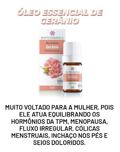 Óleo Essencial Gerânio Phytoterápica 05 Ml 100% Natural