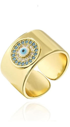 Anillos Redondos Azules Turcos De Mal De Ojo Abiertos Para M