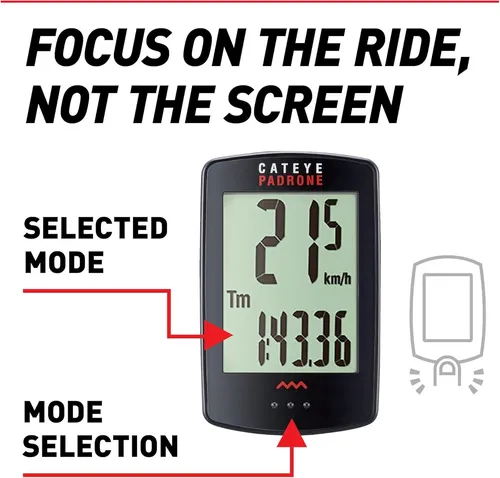 Cat Eye Padrone Wireless Bike Computer White
