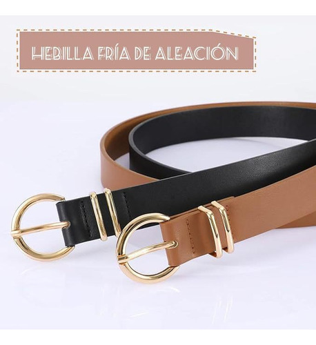 2 Pcs Cinturón De La Mujer Para Jeans Vestido,moda Hebilla