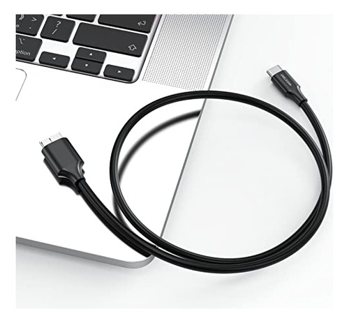 Cable De Disco Duro Micro B A Usb C, Paquete De 2 Pies, Usb